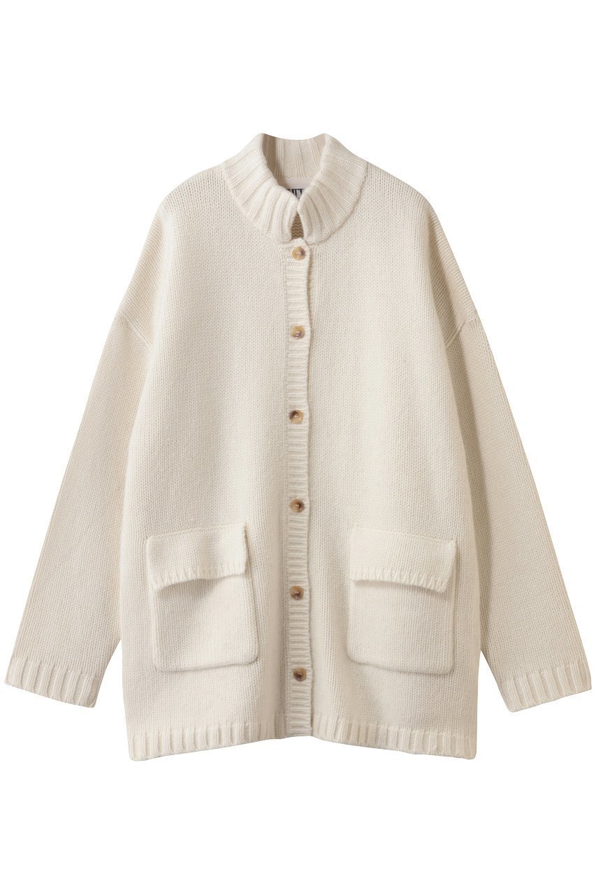 【ハー/HER.】のスタンドカラーニットジャケット インテリア・キッズ・メンズ・レディースファッション・服の通販 founy(ファニー) 　ファッション　Fashion　レディースファッション　Fashion for Women　カーディガン　Cardigan, Knitwear　ジャケット　Jacket, Outerwear　フォルム　Silhouette, Form　ミックス　Mix, Mixed Style　ホワイト|ID: prp329100004766613 ipo3291000000035587586