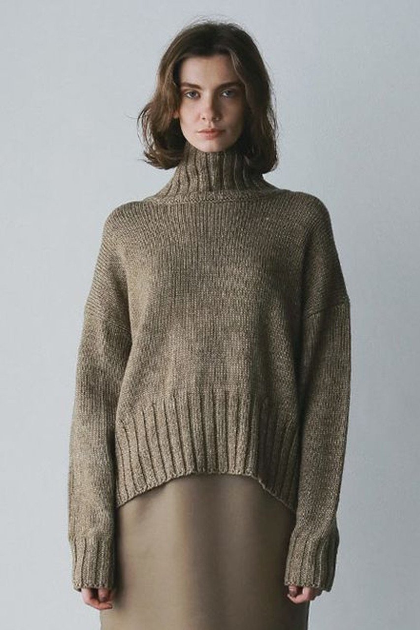 【ハー/HER.】の【11/13 12:00販売開始】C/Wハイネックニットプルオーバー インテリア・キッズ・メンズ・レディースファッション・服の通販 founy(ファニー) 　ファッション　Fashion　レディースファッション　Fashion for Women　トップス・カットソー　Cut & Sew Tops　ニット　Knit Tops & Sweaters　カジュアルプルオーバー・ニットトップス　Pullovers & Knit Tops / Casual Pullovers　ハイネック　High Neck, Mock Neck　バランス　Balance, Style Balance　ボトム　Bottoms, Lower Wear　新作・新入荷　New Arrivals / New In　ベージュ|ID: prp329100004766614 ipo3291000000034514740