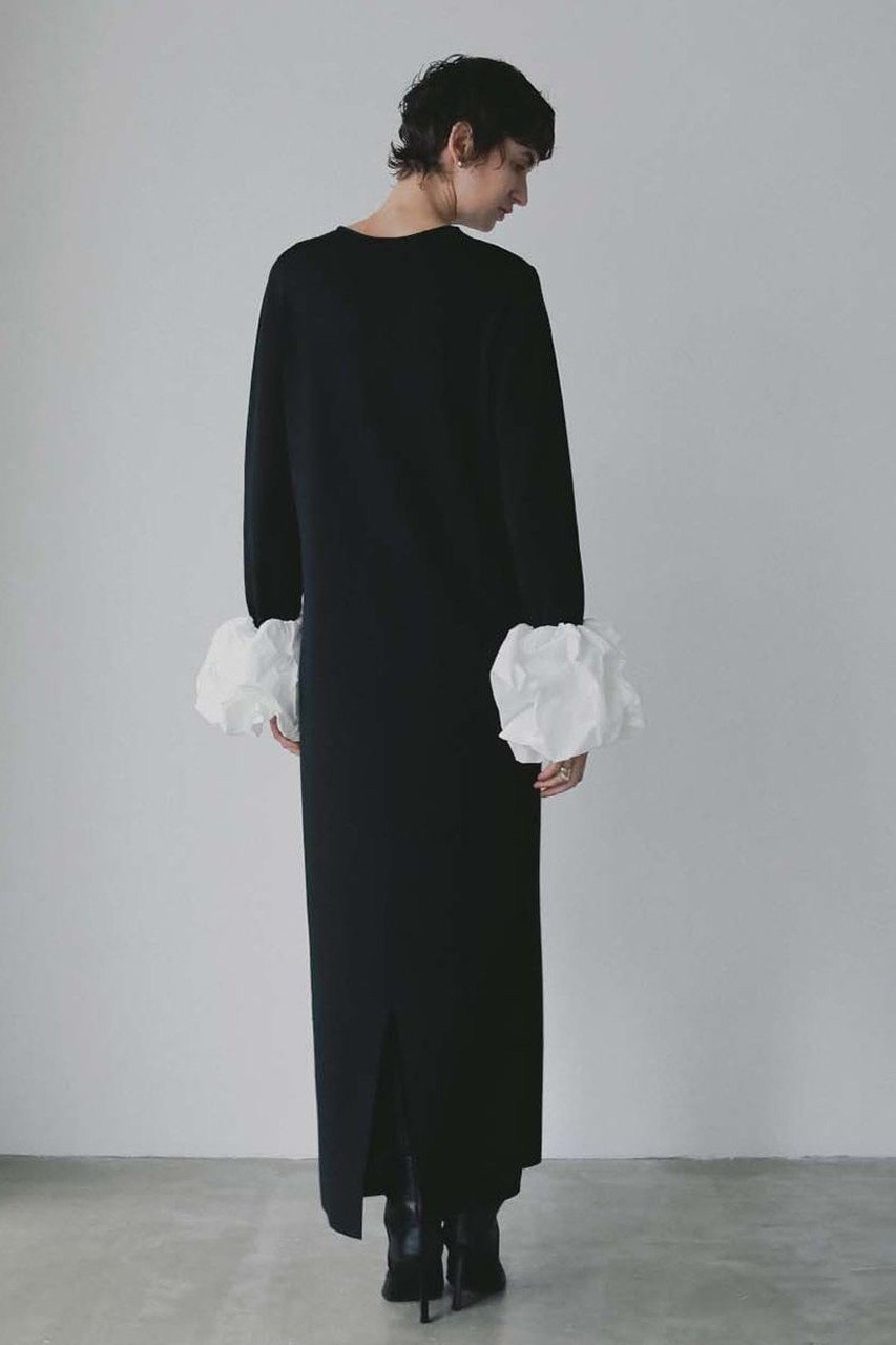 【ハー/HER.】のボリュームスリーブニットワンピース 人気、トレンドファッション・服の通販 founy(ファニー) 　ファッション　Fashion　レディースファッション　Fashion for Women　ワンピース　Dresses　ニットワンピース　Knit Dresses　チュニック　Tunic Tops & Dresses　インナー　Innerwear　ギャザー　Gathered, Ruffled　スリーブ　Sleeve, Long Sleeve / Short Sleeve　チュニック　Tunic, Long Top　ランダム　Random, Irregular　ロング　Long, Long-Length　再入荷　Restock / Back in Stock　other-8|ID: prp329100004766615 ipo3291000000035478798
