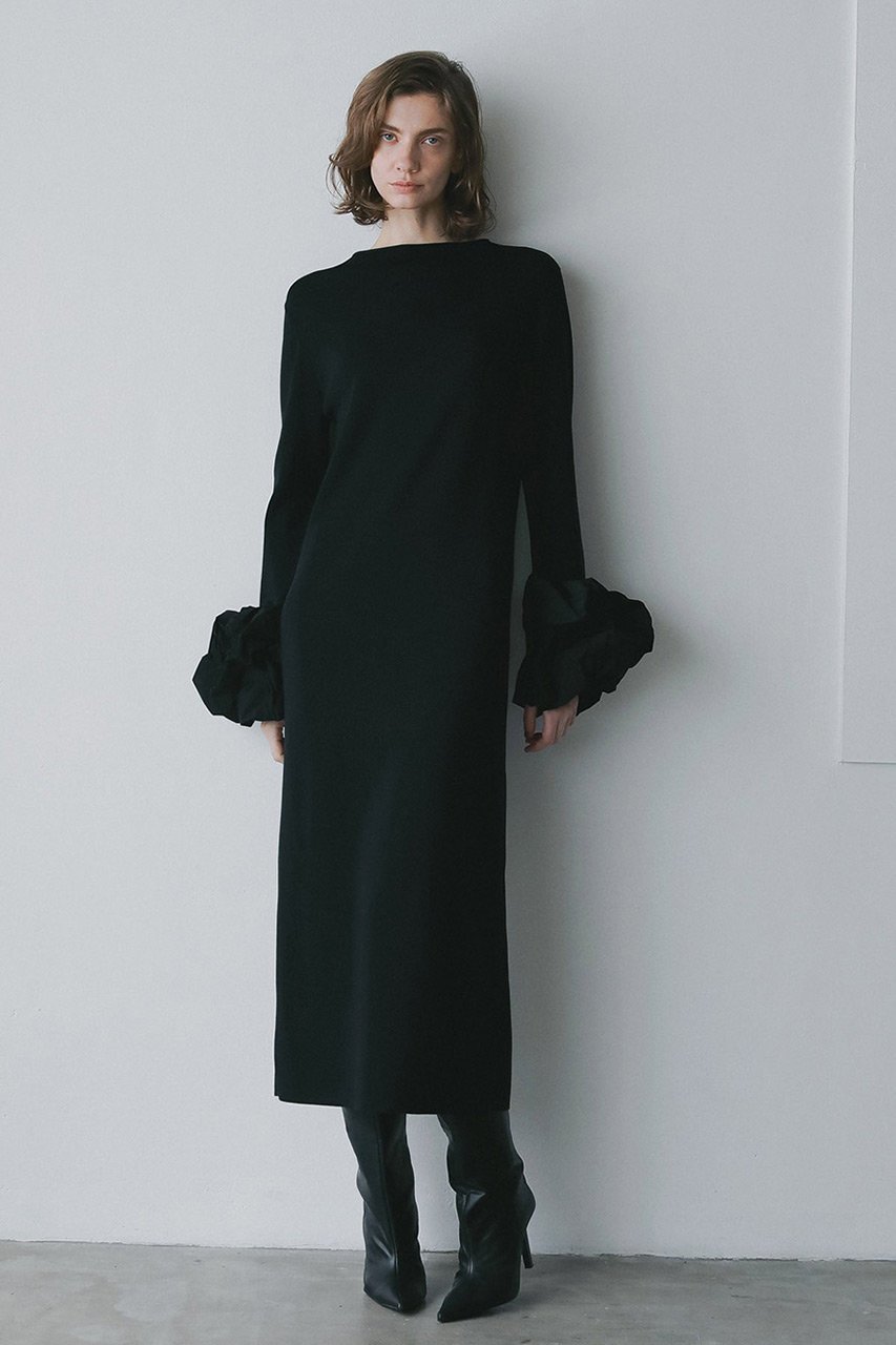 【ハー/HER.】のボリュームスリーブニットワンピース 人気、トレンドファッション・服の通販 founy(ファニー) 　ファッション　Fashion　レディースファッション　Fashion for Women　ワンピース　Dresses　ニットワンピース　Knit Dresses　チュニック　Tunic Tops & Dresses　インナー　Innerwear　ギャザー　Gathered, Ruffled　スリーブ　Sleeve, Long Sleeve / Short Sleeve　チュニック　Tunic, Long Top　ランダム　Random, Irregular　ロング　Long, Long-Length　other-6|ID: prp329100004766615 ipo3291000000036129715