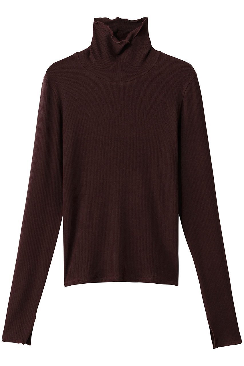 【ミディウミソリッド/MIDIUMISOLID】のwarm sheer rib PO プルオーバー インテリア・キッズ・メンズ・レディースファッション・服の通販 founy(ファニー) 　ファッション　Fashion　レディースファッション　Fashion for Women　トップス・カットソー　Cut & Sew Tops　シャツ・ブラウス・オフィスカジュアル　Elegant Blouses & Button-Ups　ロングTシャツ・Tシャツ　Longline T-Shirts & Tees　カジュアルプルオーバー・ニットトップス　Pullovers & Knit Tops / Casual Pullovers　カットソー・ベーシックTシャツ　Cut-and-Sewn Tops / Stretch Tees & Basics　シアー　Sheer, See-Through　スリーブ　Sleeve, Long Sleeve / Short Sleeve　ハイネック　High Neck, Mock Neck　フィット　Fit, Slim Fit　ロング　Long, Long-Length　新作・新入荷　New Arrivals / New In　wine|ID: prp329100004767356 ipo3291000000034525092
