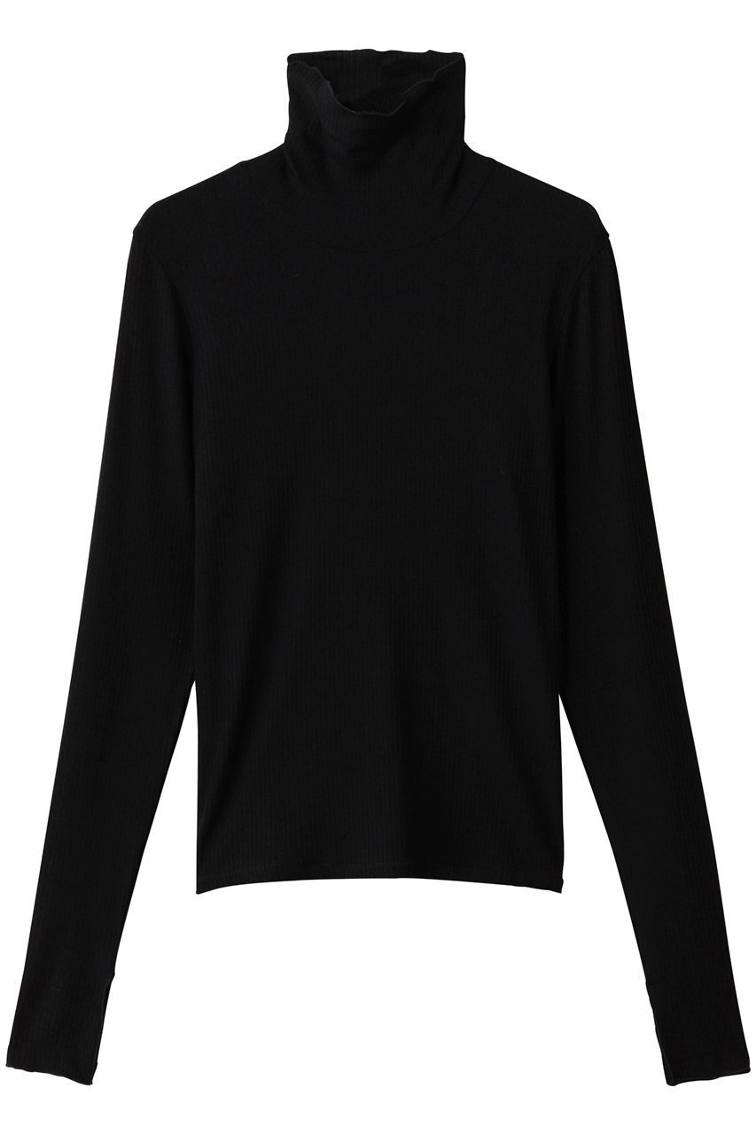 【ミディウミソリッド/MIDIUMISOLID】のwarm sheer rib PO プルオーバー インテリア・キッズ・メンズ・レディースファッション・服の通販 founy(ファニー) 　ファッション　Fashion　レディースファッション　Fashion for Women　トップス・カットソー　Cut & Sew Tops　シャツ・ブラウス・オフィスカジュアル　Elegant Blouses & Button-Ups　ロングTシャツ・Tシャツ　Longline T-Shirts & Tees　カジュアルプルオーバー・ニットトップス　Pullovers & Knit Tops / Casual Pullovers　カットソー・ベーシックTシャツ　Cut-and-Sewn Tops / Stretch Tees & Basics　シアー　Sheer, See-Through　スリーブ　Sleeve, Long Sleeve / Short Sleeve　ハイネック　High Neck, Mock Neck　フィット　Fit, Slim Fit　ロング　Long, Long-Length　新作・新入荷　New Arrivals / New In　black|ID: prp329100004767356 ipo3291000000034525094