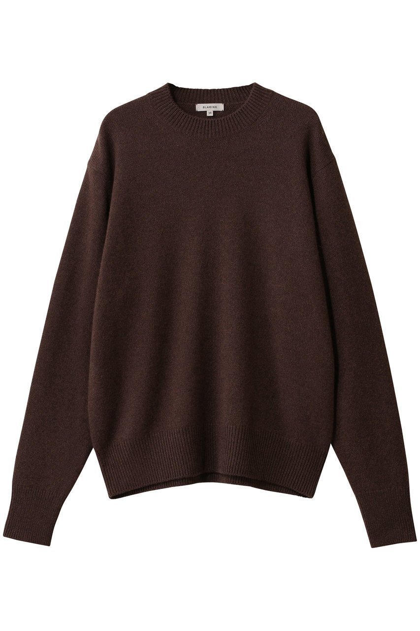 【ブラミンク/BLAMINK】の7Gクルーネックニット インテリア・キッズ・メンズ・レディースファッション・服の通販 founy(ファニー) 　ファッション　Fashion　レディースファッション　Fashion for Women　トップス・カットソー　Cut & Sew Tops　ニット　Knit Tops & Sweaters　カジュアルプルオーバー・ニットトップス　Pullovers & Knit Tops / Casual Pullovers　なめらか　Smooth, Silky Texture　リラックス　Relax, Relaxed Fit　エレガント 上品　Elegant　新作・新入荷　New Arrivals / New In　ダークブラウン|ID: prp329100004767357 ipo3291000000034525102