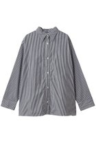 【ミディウミ/MidiUmi】のpointed collar stripe shirt シャツ 人気、トレンドファッション・服の通販 founy(ファニー) ファッション Fashion レディースファッション Fashion for Women トップス・カットソー Cut & Sew Tops シャツ・ブラウス・オフィスカジュアル Elegant Blouses & Button-Ups ストライプ Stripe, Striped Pattern スリーブ Sleeve, Long Sleeve / Short Sleeve デニム Denim, Jeans Material ミックス Mix, Mixed Style ロング Long, Long-Length エレガント 上品 Elegant 新作・新入荷 New Arrivals / New In thumbnail black|ID: prp329100004767361 ipo3291000000034525141