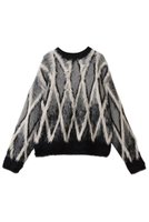 【メゾンスペシャル/MAISON SPECIAL】の【UNISEX】7GGシャギーJQDニット ダイヤパターン 人気、トレンドファッション・服の通販 founy(ファニー) ファッション Fashion レディースファッション Fashion for Women トップス・カットソー Cut & Sew Tops ニット Knit Tops & Sweaters カジュアルプルオーバー・ニットトップス Pullovers & Knit Tops / Casual Pullovers ユニセックス Unisex, Genderless シンプル Simple, Minimal スリーブ Sleeve, Long Sleeve / Short Sleeve パターン Pattern, Design Print リュクス Luxury, Elegant, High-End, Chic ロング Long, Long-Length 新作・新入荷 New Arrivals / New In A/W・秋冬 Autumn/Winter |ID:prp329100004768221