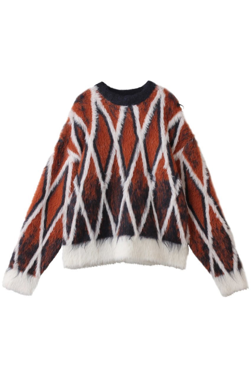 【メゾンスペシャル/MAISON SPECIAL】の【UNISEX】7GGシャギーJQDニット ダイヤパターン インテリア・キッズ・メンズ・レディースファッション・服の通販 founy(ファニー) 　ファッション　Fashion　レディースファッション　Fashion for Women　トップス・カットソー　Cut & Sew Tops　ニット　Knit Tops & Sweaters　カジュアルプルオーバー・ニットトップス　Pullovers & Knit Tops / Casual Pullovers　ユニセックス　Unisex, Genderless　シンプル　Simple, Minimal　スリーブ　Sleeve, Long Sleeve / Short Sleeve　パターン　Pattern, Design Print　リュクス　Luxury, Elegant, High-End, Chic　ロング　Long, Long-Length　新作・新入荷　New Arrivals / New In　A/W・秋冬　Autumn/Winter　ORG(オレンジ)|ID: prp329100004768221 ipo3291000000034535371