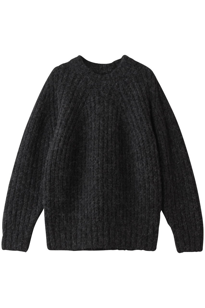 【バトナー/BATONER】のチャンキー フラッフィー シグネチャー クルーネック インテリア・キッズ・メンズ・レディースファッション・服の通販 founy(ファニー) 　ファッション　Fashion　レディースファッション　Fashion for Women　トップス・カットソー　Cut & Sew Tops　ニット　Knit Tops & Sweaters　カジュアルプルオーバー・ニットトップス　Pullovers & Knit Tops / Casual Pullovers　シンプル　Simple, Minimal　新作・新入荷　New Arrivals / New In　メランジ ブラック|ID: prp329100004768235 ipo3291000000034535471