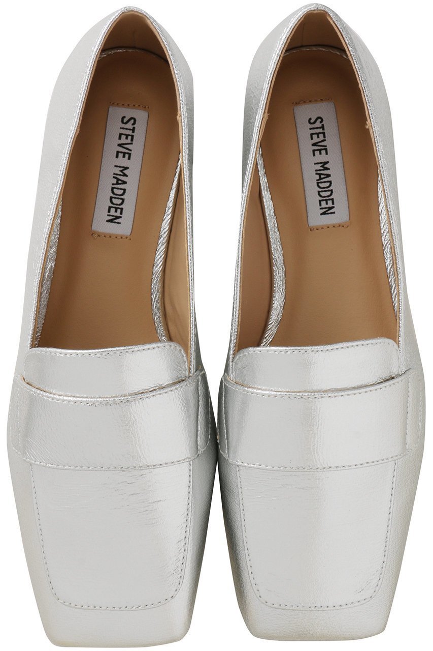 【スティーブマデン/STEVE MADDEN】のMONARC スクエアトゥフラットローファー インテリア・キッズ・メンズ・レディースファッション・服の通販 founy(ファウニー) 　ファッション　Fashion　レディースファッション　Fashion for Women　シューズ　Shoes, Footwear　スクエア　Square, Square Shape　フラット　Flat, Flat Shoes　再入荷　Restock / Back in Stock　シルバー|ID: prp329100004768242 ipo3291000000036868701