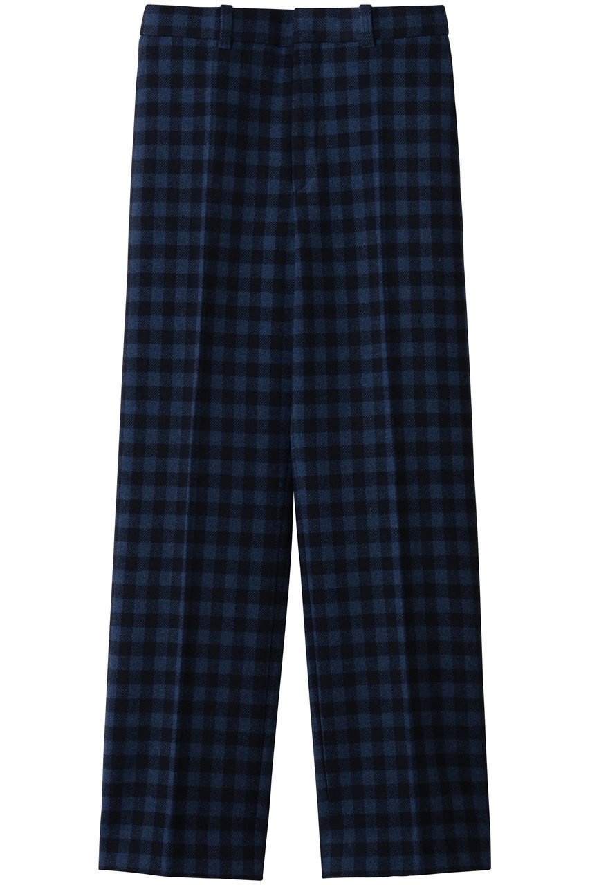 【ブラミンク/BLAMINK】のチェックストレートパンツ インテリア・キッズ・メンズ・レディースファッション・服の通販 founy(ファニー) 　ファッション　Fashion　レディースファッション　Fashion for Women　パンツ　Pants & Trousers　ストレート　Straight, Straight Cut　チェック　Check, Plaid, Tartan　モダン　Modern, Contemporary　ワイド　Wide, Wide Fit　エレガント 上品　Elegant　新作・新入荷　New Arrivals / New In　ネイビー|ID: prp329100004768257 ipo3291000000034535635