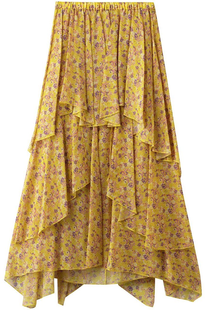 【ブラミンク/BLAMINK】のフラワープリントティアードスカート インテリア・キッズ・メンズ・レディースファッション・服の通販 founy(ファニー) https://founy.com/ ファッション Fashion レディースファッション Fashion for Women スカート Skirts ティアードスカート Tiered Skirts イエロー Yellow シンプル Simple, Minimal ランダム Random, Irregular エレガント 上品 Elegant 新作・新入荷 New Arrivals / New In |ID: prp329100004768261 ipo3291000000034535652