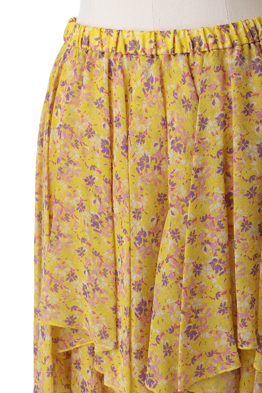【ブラミンク/BLAMINK】のフラワープリントティアードスカート 人気、トレンドファッション・服の通販 founy(ファニー) 　ファッション　Fashion　レディースファッション　Fashion for Women　スカート　Skirts　ティアードスカート　Tiered Skirts　イエロー　Yellow　シンプル　Simple, Minimal　ランダム　Random, Irregular　エレガント 上品　Elegant　新作・新入荷　New Arrivals / New In　other-5|ID: prp329100004768261 ipo3291000000034535661