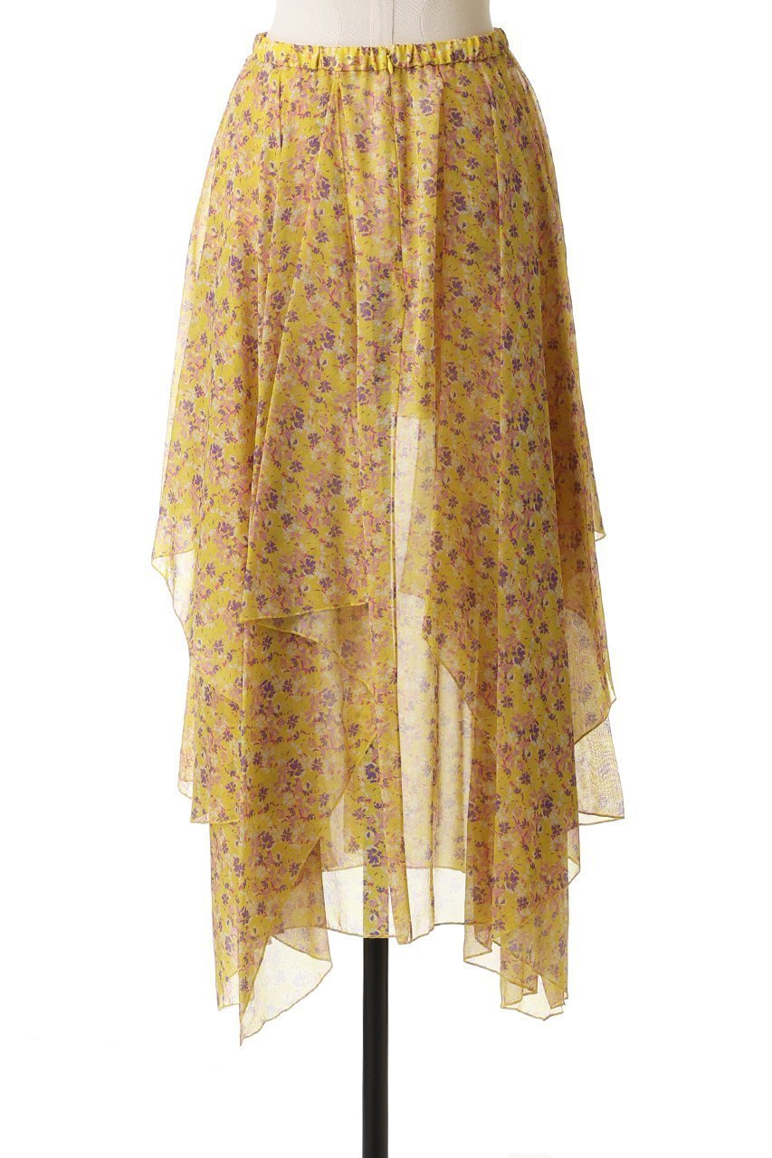【ブラミンク/BLAMINK】のフラワープリントティアードスカート 人気、トレンドファッション・服の通販 founy(ファニー) 　ファッション　Fashion　レディースファッション　Fashion for Women　スカート　Skirts　ティアードスカート　Tiered Skirts　イエロー　Yellow　シンプル　Simple, Minimal　ランダム　Random, Irregular　エレガント 上品　Elegant　other-4|ID: prp329100004768261 ipo3291000000035924114
