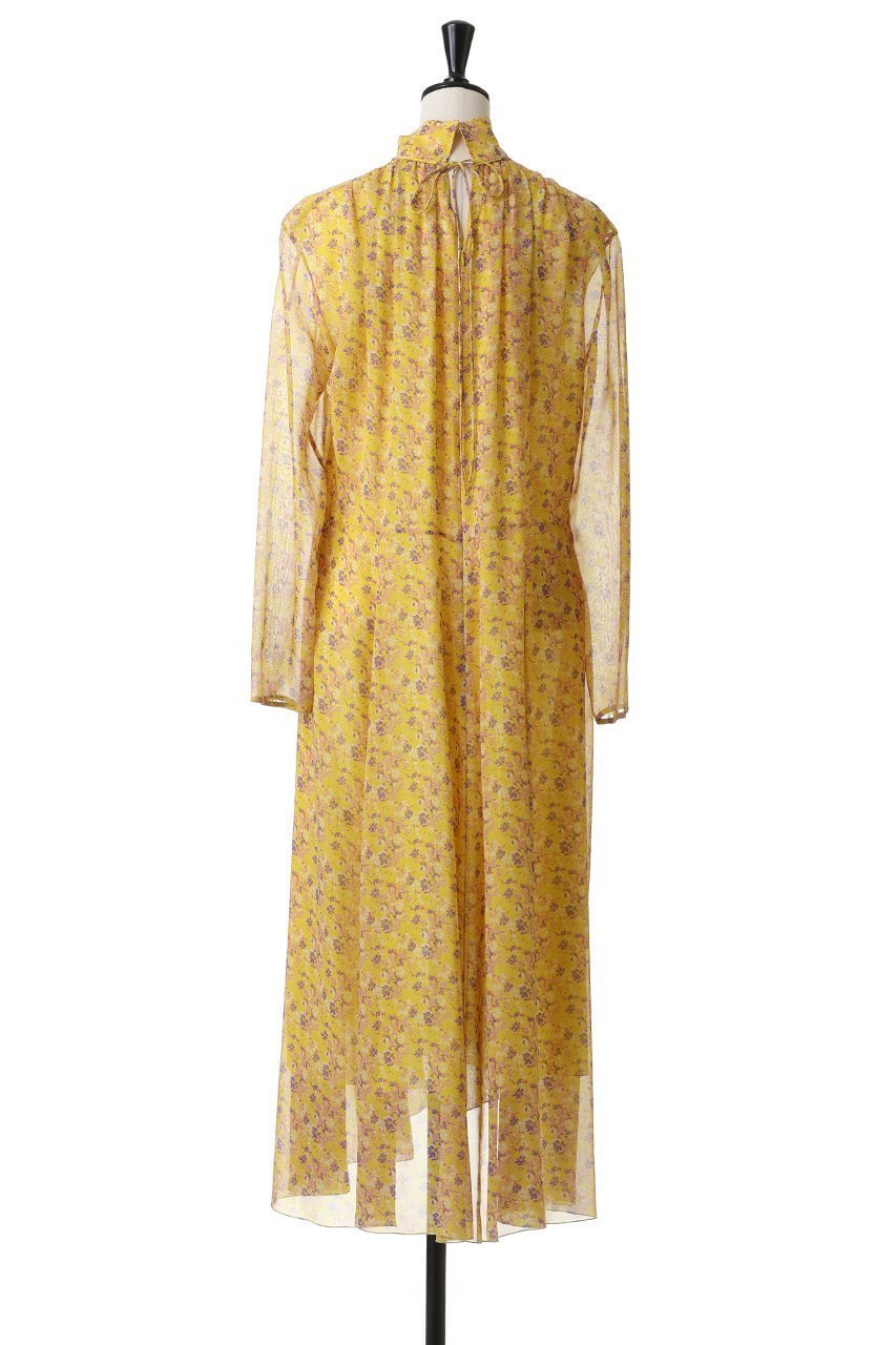 【ブラミンク/BLAMINK】のフラワープリントロングスリーブドレス 人気、トレンドファッション・服の通販 founy(ファニー) 　ファッション　Fashion　レディースファッション　Fashion for Women　ワンピース　Dresses　フォーマル・パーティードレス・結婚式用ドレス　Elegant & Casual Dresses　チュニック　Tunic Tops & Dresses　イエロー　Yellow　シアー　Sheer, See-Through　スリーブ　Sleeve, Long Sleeve / Short Sleeve　チュニック　Tunic, Long Top　ドレス　Dress, One-Piece　フレア　Flare, Flared　プリント　Print, Printed Pattern　新作・新入荷　New Arrivals / New In　other-4|ID: prp329100004768262 ipo3291000000034535667