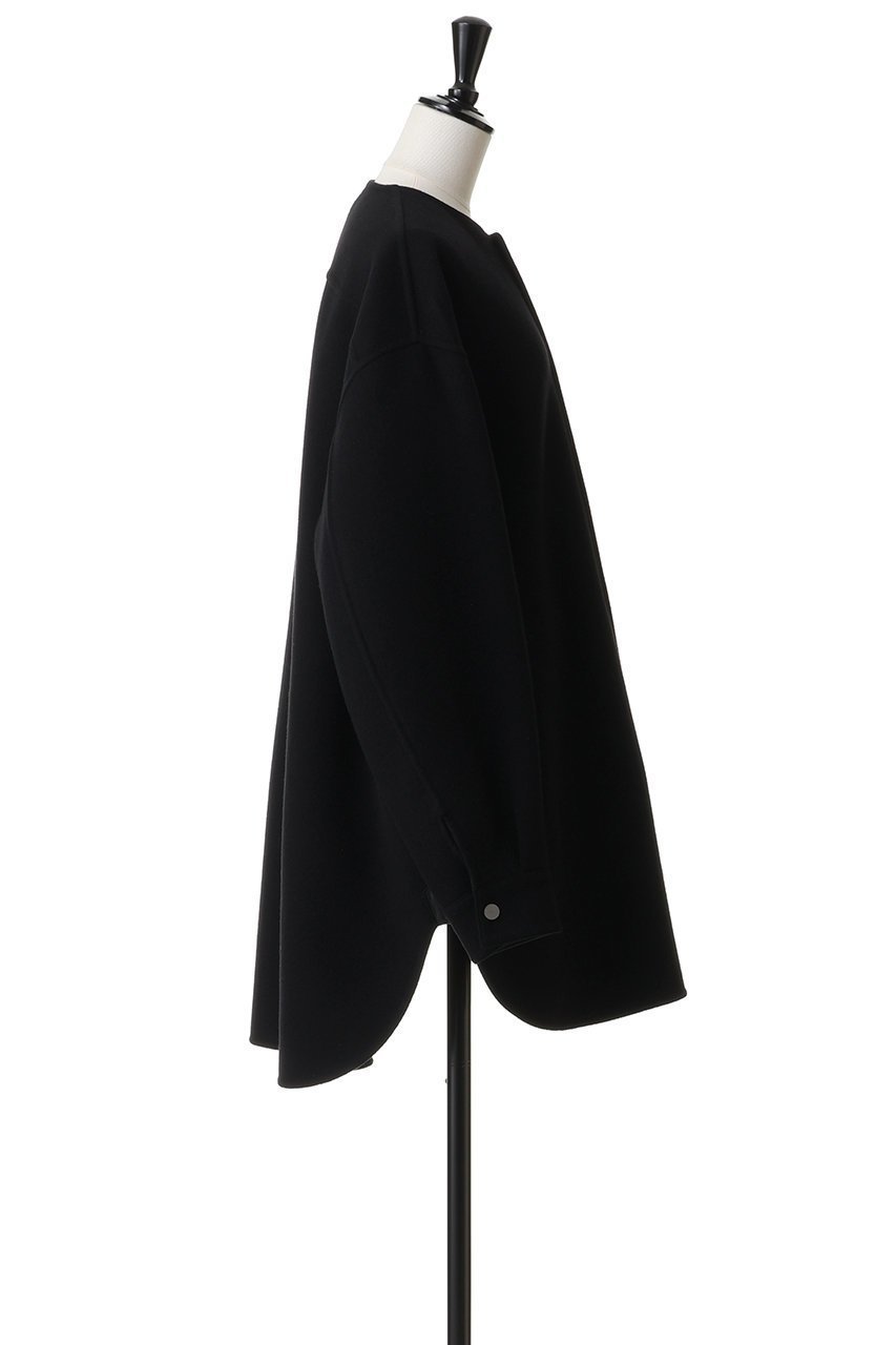 【ブラミンク/BLAMINK】のダブルフェイスノーカラーコート 人気、トレンドファッション・服の通販 founy(ファニー) 　ファッション　Fashion　レディースファッション　Fashion for Women　アウター　Coat / Outerwear Collection　コート・ロングコート・ピーコート　Long Coats, Peacoats & More　ショート　Short, Short Length　ダブル　Double, Double-Breasted　ドット　Polka Dot, Dot Pattern　フェイス　Face, Facial Design　A/W・秋冬　Autumn/Winter　other-3|ID: prp329100004768267 ipo3291000000035360232