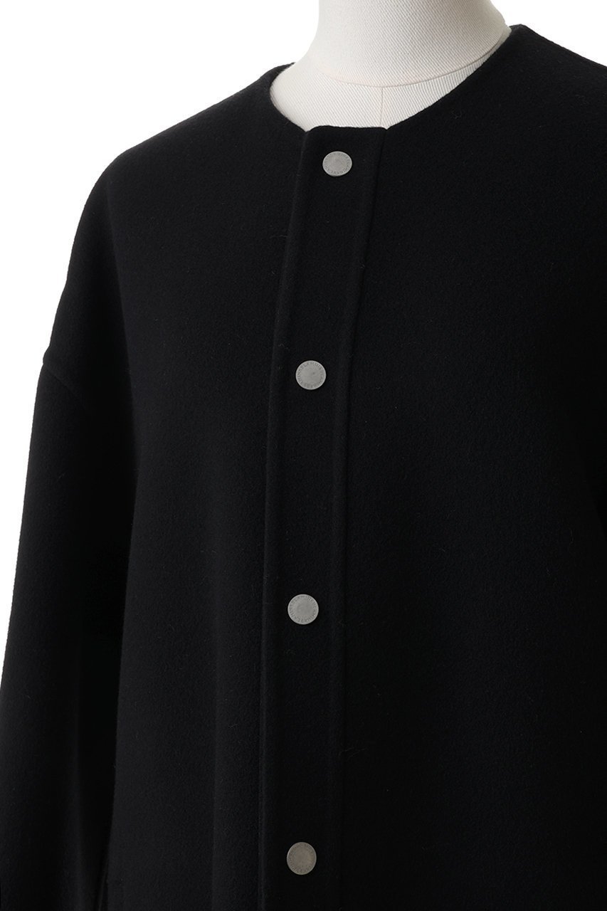 【ブラミンク/BLAMINK】のダブルフェイスノーカラーコート 人気、トレンドファッション・服の通販 founy(ファニー) 　ファッション　Fashion　レディースファッション　Fashion for Women　アウター　Coat / Outerwear Collection　コート・ロングコート・ピーコート　Long Coats, Peacoats & More　ショート　Short, Short Length　ダブル　Double, Double-Breasted　ドット　Polka Dot, Dot Pattern　フェイス　Face, Facial Design　A/W・秋冬　Autumn/Winter　other-5|ID: prp329100004768267 ipo3291000000035360235