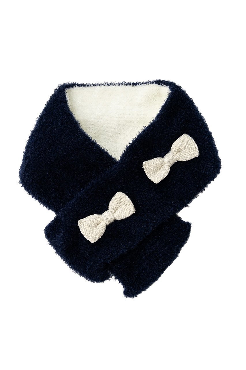 【ポプキンズ/POMPKINS / KIDS】の【KIDS】フェザーモールマフラー インテリア・キッズ・メンズ・レディースファッション・服の通販 founy(ファニー) 　ファッション　Fashion　キッズファッション　Fashion for Kids　フェザー　Feather, Feather Detail　マフラー　Scarf, Muffler　リボン　Ribbon, Bow　冬　Winter / This Winter　新作・新入荷　New Arrivals / New In　ネイビー|ID: prp329100004768276 ipo3291000000034535761