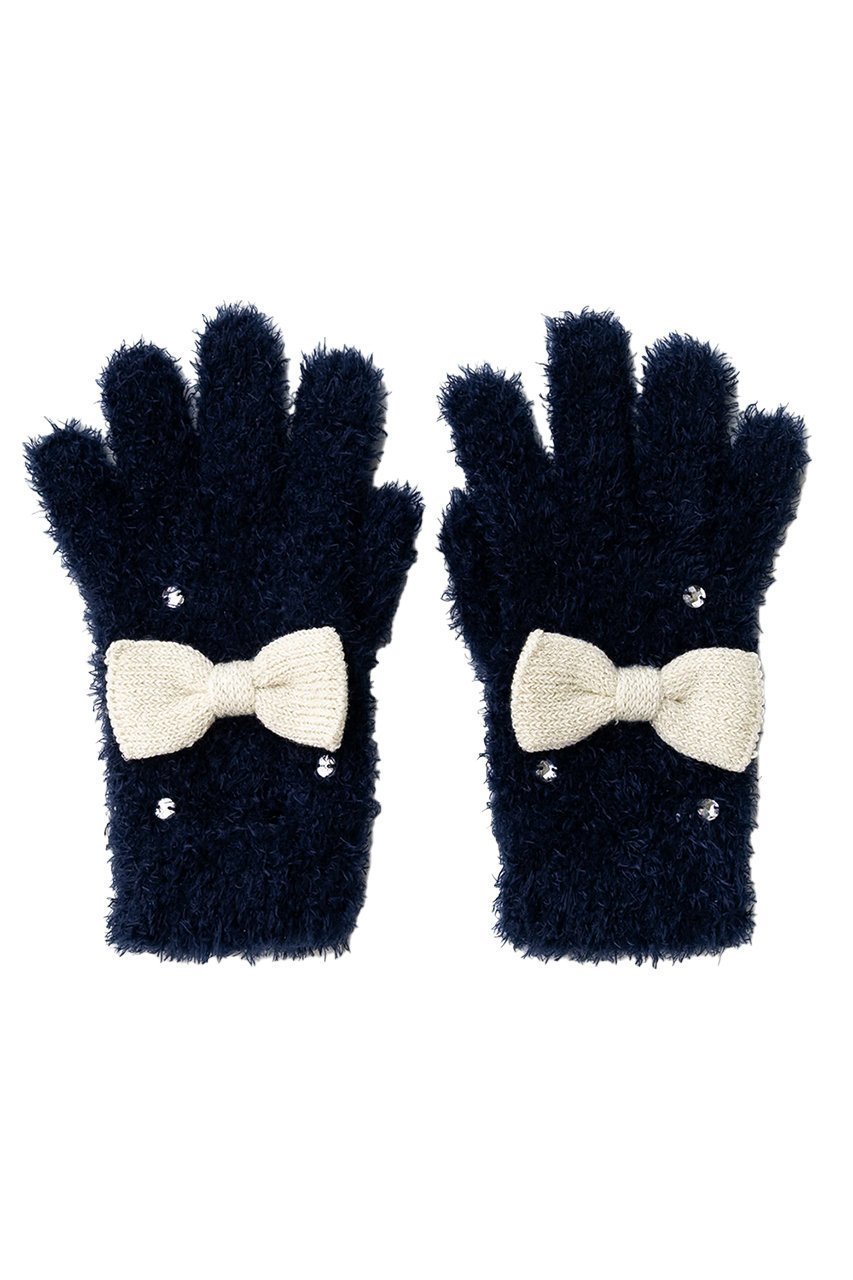 【ポプキンズ/POMPKINS / KIDS】の【KIDS】フェザーモール手袋 インテリア・キッズ・メンズ・レディースファッション・服の通販 founy(ファニー) 　ファッション　Fashion　キッズファッション　Fashion for Kids　ビジュー　Bijou, Jewel-like Accent　フィット　Fit, Slim Fit　フェザー　Feather, Feather Detail　リボン　Ribbon, Bow　冬　Winter / This Winter　新作・新入荷　New Arrivals / New In　ネイビー|ID: prp329100004768277 ipo3291000000034535776