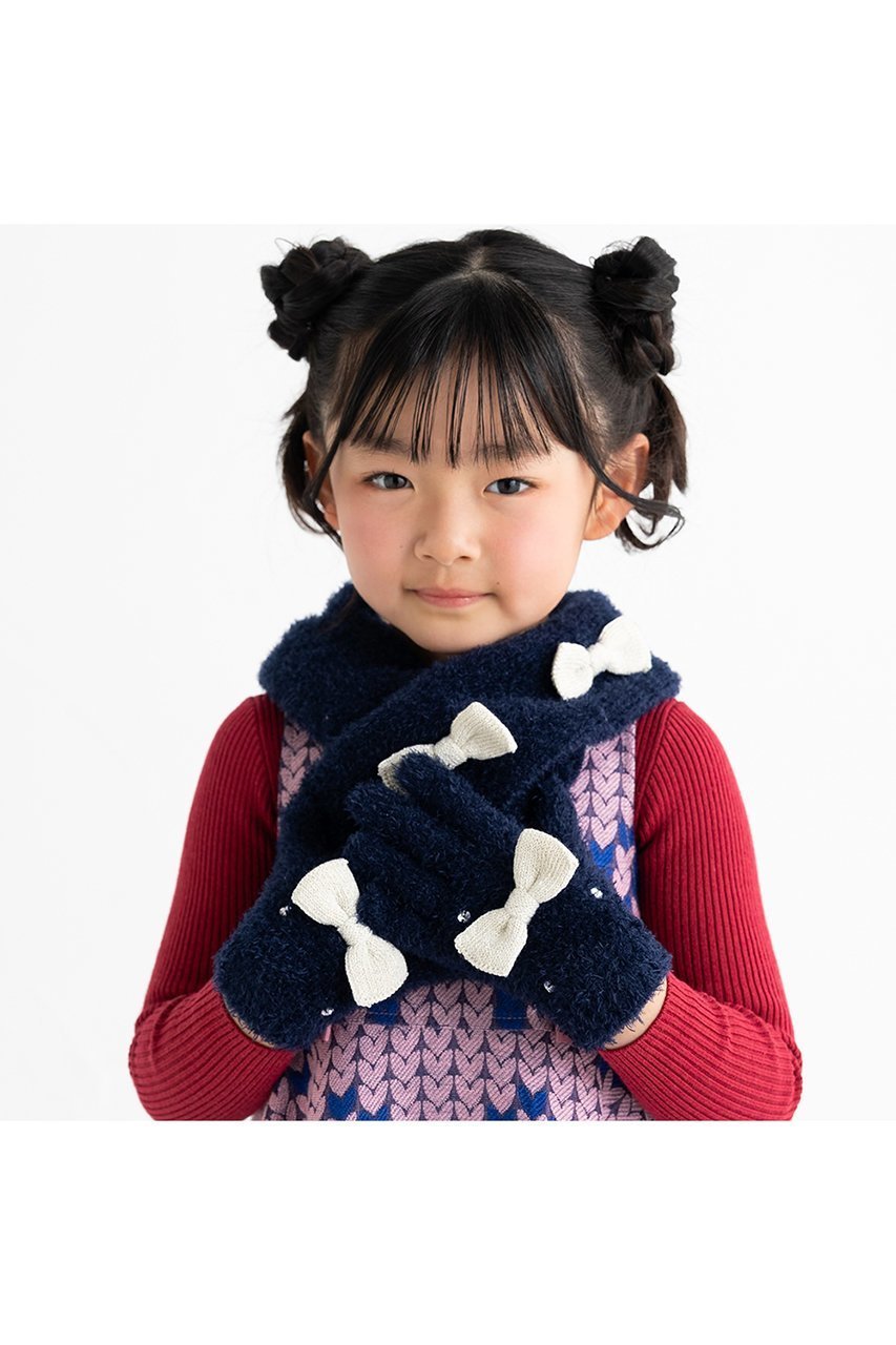【ポプキンズ/POMPKINS / KIDS】の【KIDS】フェザーモール手袋 人気、トレンドファッション・服の通販 founy(ファニー) 　ファッション　Fashion　キッズファッション　Fashion for Kids　ビジュー　Bijou, Jewel-like Accent　フィット　Fit, Slim Fit　フェザー　Feather, Feather Detail　リボン　Ribbon, Bow　冬　Winter / This Winter　新作・新入荷　New Arrivals / New In　other-6|ID: prp329100004768277 ipo3291000000034535785