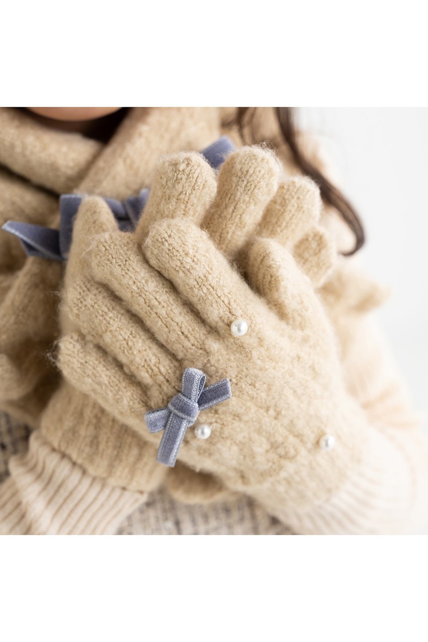 【ポプキンズ/POMPKINS / KIDS】の【KIDS】リボン手袋 人気、トレンドファッション・服の通販 founy(ファニー) 　ファッション　Fashion　キッズファッション　Fashion for Kids　パール　Pearl, Pearl Accent　リボン　Ribbon, Bow　冬　Winter / This Winter　other-7|ID: prp329100004768279 ipo3291000000036192119