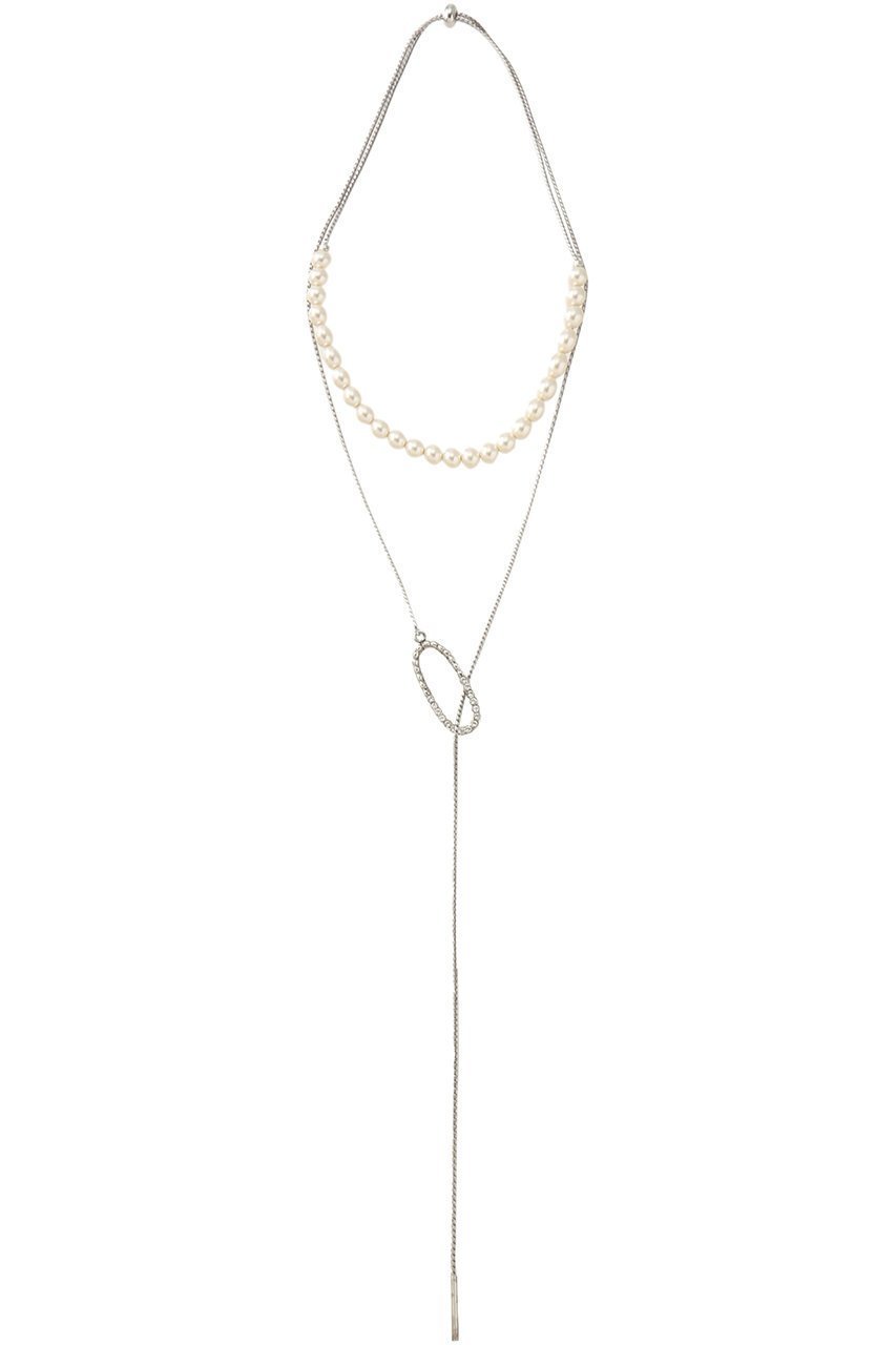 【アデル ビジュー/ADER bijoux】のCUTSTEEL sparkle パールラリエット インテリア・キッズ・メンズ・レディースファッション・服の通販 founy(ファニー) 　ファッション　Fashion　レディースファッション　Fashion for Women　ジュエリー　Jewelry　ネックレス　Necklaces & Pendants　ガラス　Glass, Glassware　クリスタル　Crystal, Swarovski　シンプル　Simple, Minimal　チェーン　Chain, Chain Strap　ネックレス　Necklace, Pendant Necklace　パール　Pearl, Pearl Accent　メタル　Metal, Metal Parts　モダン　Modern, Contemporary　モチーフ　Motif, Design Theme　シルバー|ID: prp329100004769220 ipo3291000000035771778