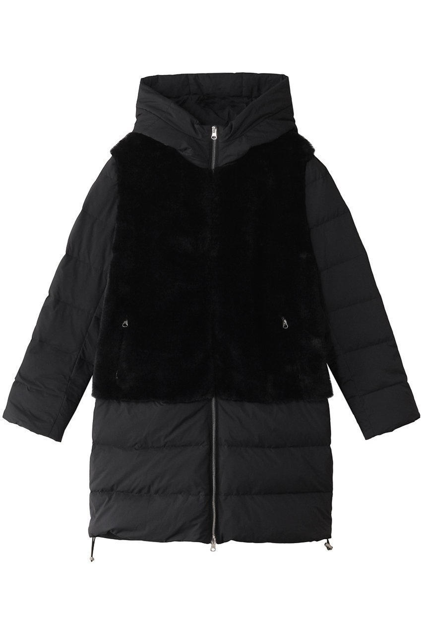 【リナージオ/LIGNAGGIO】のミンク風ダウンコート フード付き インテリア・キッズ・メンズ・レディースファッション・服の通販 founy(ファニー) ファッション Fashion レディースファッション Fashion for Women アウター Coat / Outerwear Collection コート・ロングコート・ピーコート Long Coats, Peacoats & More ダウンジャケット・軽量ダウン Warm & Lightweight Down Jackets エレガント 上品 Elegant ダウン Down, Puffer ドローコード Drawcord, Drawstring Cord ファブリック Fabric, Textile 再入荷 Restock / Back in Stock 冬 Winter / This Winter ブラック|ID: prp329100004769226 ipo3291000000034543672