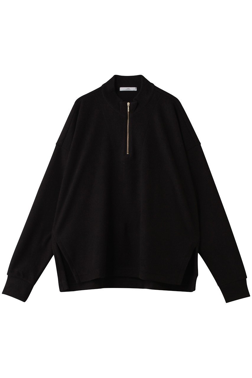 【ジュリエ/Julier】のブラッシュメルトンプルオーバー インテリア・キッズ・メンズ・レディースファッション・服の通販 founy(ファニー) 　ファッション　Fashion　レディースファッション　Fashion for Women　トップス・カットソー　Cut & Sew Tops　カジュアルプルオーバー・ニットトップス　Pullovers & Knit Tops / Casual Pullovers　スポーツウェア　Functional & Stylish Sportswear　スポーツ トップス　Athletic Tops / Workout Tops / Training Shirts　スポーツ　Sports, Activewear　スリット　Slit, Slit Detail　スリーブ　Sleeve, Long Sleeve / Short Sleeve　メルトン　Melton, Heavy Wool　ロング　Long, Long-Length　A/W・秋冬　Autumn/Winter　ブラック|ID: prp329100004769228 ipo3291000000035771876