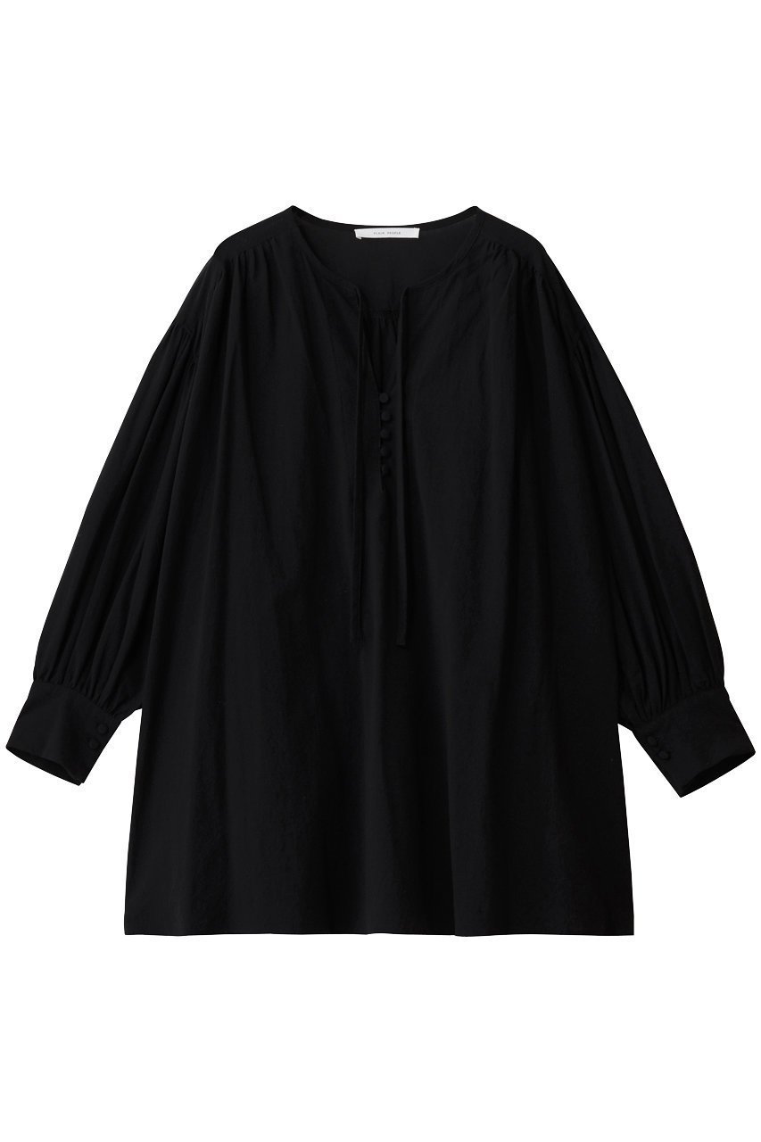 【プレインピープル/PLAIN PEOPLE】のコットンボイルガーゼタンブラースモックブラウス インテリア・キッズ・メンズ・レディースファッション・服の通販 founy(ファニー) ファッション Fashion レディースファッション Fashion for Women トップス・カットソー Cut & Sew Tops シャツ・ブラウス・オフィスカジュアル Elegant Blouses & Button-Ups シンプル Simple, Minimal スリーブ Sleeve, Long Sleeve / Short Sleeve タンブラー Tumbler, Travel Mug ボトム Bottoms, Lower Wear リラックス Relax, Relaxed Fit ロング Long, Long-Length 新作・新入荷 New Arrivals / New In ブラック|ID: prp329100004769243 ipo3291000000034543823