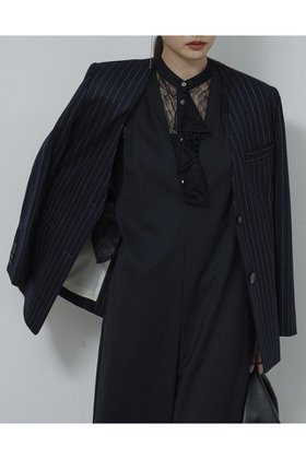 【ガリャルダガランテ/GALLARDAGALANTE】 【セットアップ対応】ストライプノーカラージャケット人気、トレンドファッション・服の通販 founy(ファニー) ファッション Fashion レディースファッション Fashion for Women アウター Coat / Outerwear Collection レディースジャケット・軽アウター Jackets ノーカラージャケット / シンプル上品コーデ Collarless Jackets おすすめ Recommended / Our Picks ジャケット Jacket, Outerwear ストライプ Stripe, Striped Pattern スリット Slit, Slit Detail セットアップ Set-Up, Coordinated Outfit トレンド Trend, Trending Now 新作・新入荷 New Arrivals / New In |ID:prp329100004769249