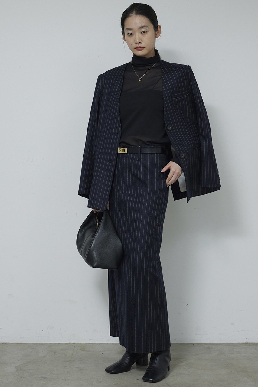 【ガリャルダガランテ/GALLARDAGALANTE】の【セットアップ対応】ストライプノーカラージャケット 人気、トレンドファッション・服の通販 founy(ファニー) ファッション Fashion レディースファッション Fashion for Women アウター Coat / Outerwear Collection レディースジャケット・軽アウター Jackets ノーカラージャケット / シンプル上品コーデ Collarless Jackets おすすめ Recommended / Our Picks ジャケット Jacket, Outerwear ストライプ Stripe, Striped Pattern スリット Slit, Slit Detail セットアップ Set-Up, Coordinated Outfit トレンド Trend, Trending Now 新作・新入荷 New Arrivals / New In other-2|ID: prp329100004769249 ipo3291000000034543879