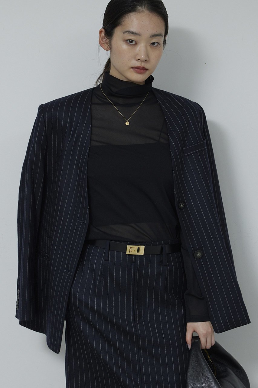 【ガリャルダガランテ/GALLARDAGALANTE】の【セットアップ対応】ストライプノーカラージャケット 人気、トレンドファッション・服の通販 founy(ファニー) ファッション Fashion レディースファッション Fashion for Women アウター Coat / Outerwear Collection レディースジャケット・軽アウター Jackets ノーカラージャケット / シンプル上品コーデ Collarless Jackets おすすめ Recommended / Our Picks ジャケット Jacket, Outerwear ストライプ Stripe, Striped Pattern スリット Slit, Slit Detail セットアップ Set-Up, Coordinated Outfit トレンド Trend, Trending Now 新作・新入荷 New Arrivals / New In other-5|ID: prp329100004769249 ipo3291000000034543883