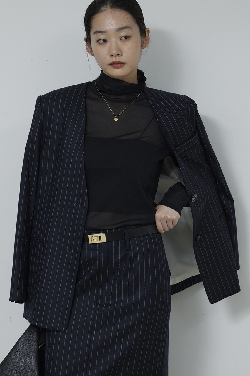 【ガリャルダガランテ/GALLARDAGALANTE】の【セットアップ対応】ストライプノーカラージャケット 人気、トレンドファッション・服の通販 founy(ファニー) ファッション Fashion レディースファッション Fashion for Women アウター Coat / Outerwear Collection レディースジャケット・軽アウター Jackets ノーカラージャケット / シンプル上品コーデ Collarless Jackets おすすめ Recommended / Our Picks ジャケット Jacket, Outerwear ストライプ Stripe, Striped Pattern スリット Slit, Slit Detail セットアップ Set-Up, Coordinated Outfit トレンド Trend, Trending Now 新作・新入荷 New Arrivals / New In other-6|ID: prp329100004769249 ipo3291000000034543885