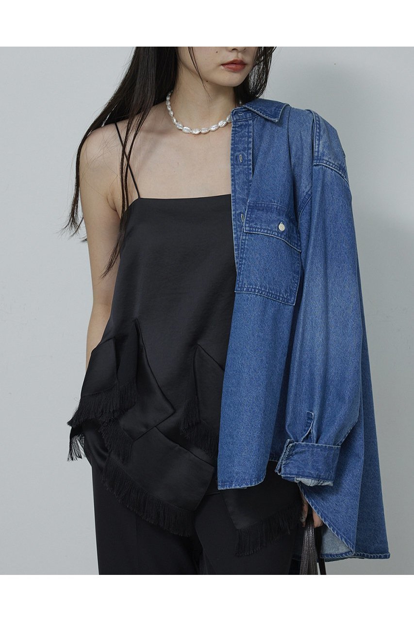 【ガリャルダガランテ/GALLARDAGALANTE】のフリンジサテンキャミ インテリア・キッズ・メンズ・レディースファッション・服の通販 founy(ファニー) ファッション Fashion レディースファッション Fashion for Women トップス・カットソー Cut & Sew Tops キャミソール&ノースリーブ Camisoles & Sleeveless Tops シャツ・ブラウス・オフィスカジュアル Elegant Blouses & Button-Ups ロングTシャツ・Tシャツ Longline T-Shirts & Tees カットソー・ベーシックTシャツ Cut-and-Sewn Tops / Stretch Tees & Basics キャミソール Camisole, Spaghetti Strap Top サテン Satin, Glossy Fabric タンク Tank Top, Sleeveless Top デニム Denim, Jeans Material フリル Frill, Ruffle エレガント 上品 Elegant 新作・新入荷 New Arrivals / New In ブラック|ID: prp329100004769251 ipo3291000000034543908