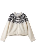 【アルアバイル/allureville】の【Loulou Willoughby】ハートJQニットブルゾン ホワイト系|ID: prp329100004769252 ipo3291000000034543918