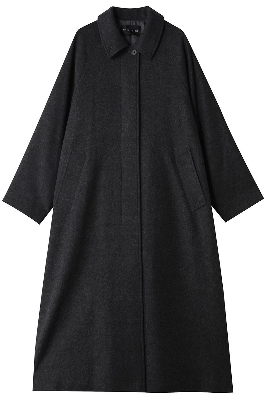 【ミズイロ インド/mizuiro ind】のwool blend balmacaan coat コート インテリア・キッズ・メンズ・レディースファッション・服の通販 founy(ファニー) 　ファッション　Fashion　レディースファッション　Fashion for Women　アウター　Coat / Outerwear Collection　コート・ロングコート・ピーコート　Long Coats, Peacoats & More　ハイネック　High Neck, Mock Neck　フロント　Front, Front Design　ロング　Long, Long-Length　エレガント 上品　Elegant　新作・新入荷　New Arrivals / New In　c.gray|ID: prp329100004769256 ipo3291000000034543952