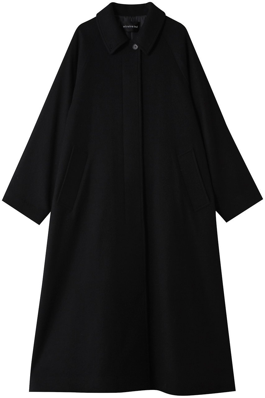 【ミズイロ インド/mizuiro ind】のwool blend balmacaan coat コート インテリア・キッズ・メンズ・レディースファッション・服の通販 founy(ファニー) 　ファッション　Fashion　レディースファッション　Fashion for Women　アウター　Coat / Outerwear Collection　コート・ロングコート・ピーコート　Long Coats, Peacoats & More　ハイネック　High Neck, Mock Neck　フロント　Front, Front Design　ロング　Long, Long-Length　エレガント 上品　Elegant　新作・新入荷　New Arrivals / New In　black|ID: prp329100004769256 ipo3291000000034543953