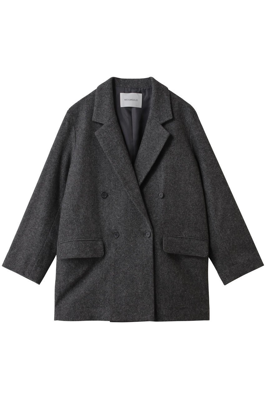 【ミディウミソリッド/MIDIUMISOLID】のdouble breasted tweed JK ジャケット インテリア・キッズ・メンズ・レディースファッション・服の通販 founy(ファニー) 　ファッション　Fashion　レディースファッション　Fashion for Women　アウター　Coat / Outerwear Collection　レディースジャケット・軽アウター　Jackets　ジャケット　Jacket, Outerwear　スラックス　Slacks, Dress Pants　ダウン　Down, Puffer　ツイード　Twill, Twill Weave　デニム　Denim, Jeans Material　マニッシュ　Mannish, Boyish　エレガント 上品　Elegant　新作・新入荷　New Arrivals / New In　gray|ID: prp329100004769261 ipo3291000000034544029