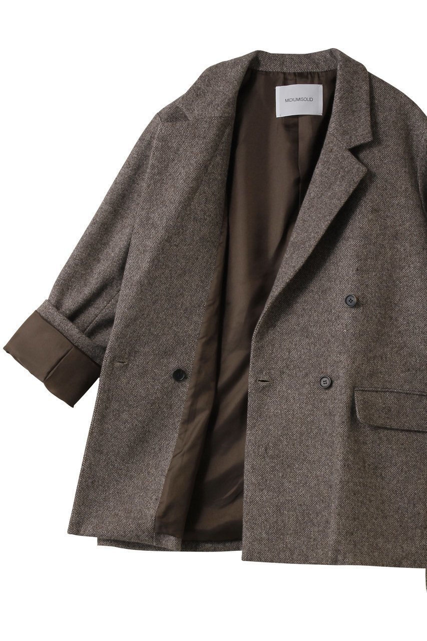 【ミディウミソリッド/MIDIUMISOLID】のdouble breasted tweed JK ジャケット 人気、トレンドファッション・服の通販 founy(ファニー) 　ファッション　Fashion　レディースファッション　Fashion for Women　アウター　Coat / Outerwear Collection　レディースジャケット・軽アウター　Jackets　ジャケット　Jacket, Outerwear　スラックス　Slacks, Dress Pants　ダウン　Down, Puffer　ツイード　Twill, Twill Weave　デニム　Denim, Jeans Material　マニッシュ　Mannish, Boyish　エレガント 上品　Elegant　新作・新入荷　New Arrivals / New In　other-6|ID: prp329100004769261 ipo3291000000034544037