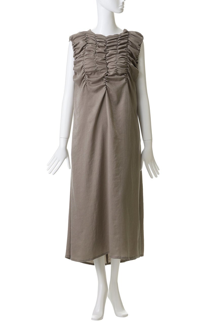 【ミディウミソリッド/MIDIUMISOLID】のrandom shirring OP ワンピース 人気、トレンドファッション・服の通販 founy(ファニー) 　ファッション　Fashion　レディースファッション　Fashion for Women　ワンピース　Dresses　チュニック　Tunic Tops & Dresses　おすすめ　Recommended / Our Picks　サンダル　Sandals, Summer Shoes　シャーリング　Shirring, Ruched　スニーカー　Sneakers, Trainers　チュニック　Tunic, Long Top　ドレープ　Drape, Draping Fabric　ファブリック　Fabric, Textile　ランダム　Random, Irregular　ロング　Long, Long-Length　新作・新入荷　New Arrivals / New In　other-2|ID: prp329100004769262 ipo3291000000034544046