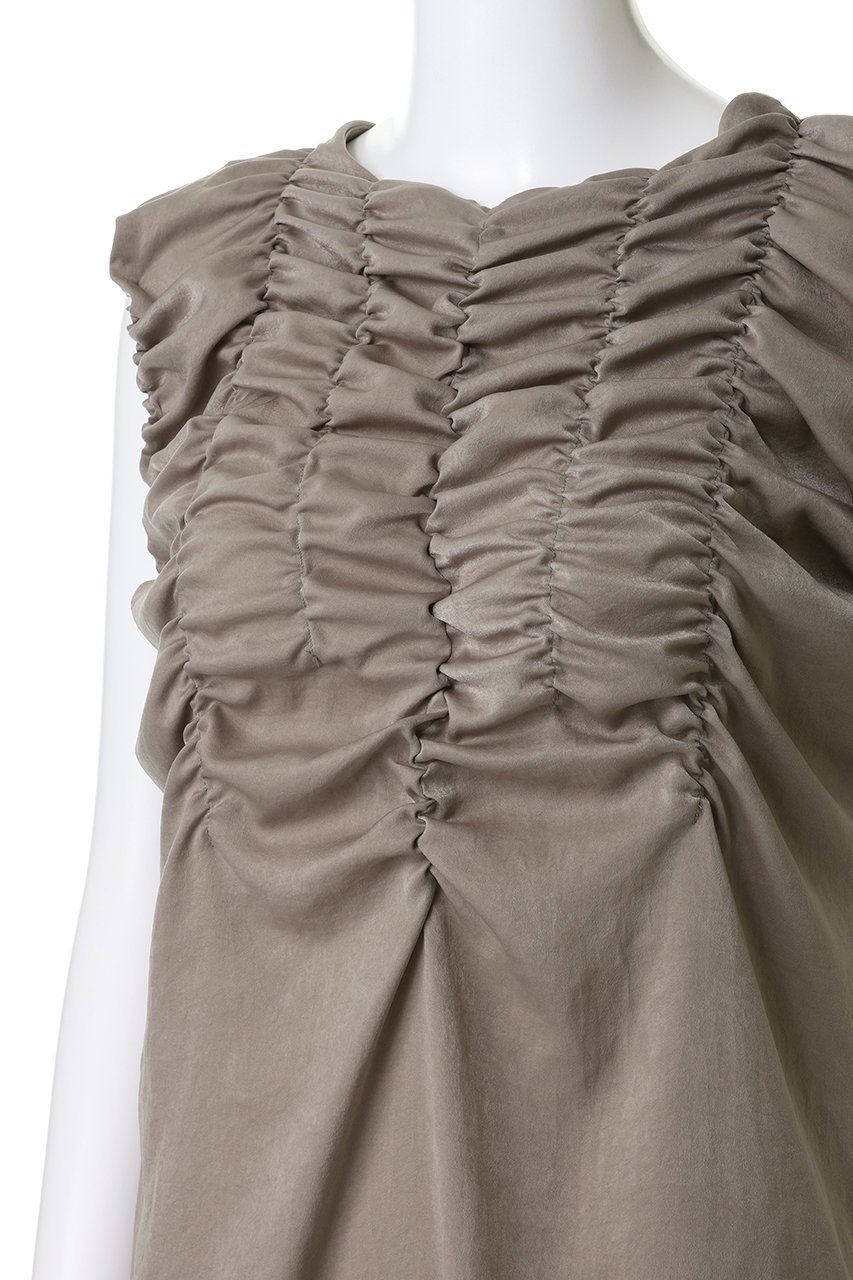 【ミディウミソリッド/MIDIUMISOLID】のランダムシャーリングワンピース 人気、トレンドファッション・服の通販 founy(ファニー) 　ファッション　Fashion　レディースファッション　Fashion for Women　ワンピース　Dresses　チュニック　Tunic Tops & Dresses　おすすめ　Recommended / Our Picks　サンダル　Sandals, Summer Shoes　シャーリング　Shirring, Ruched　スニーカー　Sneakers, Trainers　チュニック　Tunic, Long Top　ドレープ　Drape, Draping Fabric　ファブリック　Fabric, Textile　ランダム　Random, Irregular　ロング　Long, Long-Length　other-5|ID: prp329100004769262 ipo3291000000035772115