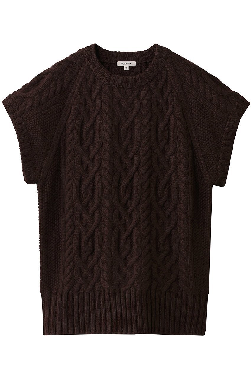 【ブラミンク/BLAMINK】のハンドケーブルニットベスト 人気、トレンドファッション・服の通販 founy(ファニー) 　ファッション　Fashion　レディースファッション　Fashion for Women　トップス・カットソー　Cut & Sew Tops　ニット　Knit Tops & Sweaters　ベスト&ジレ / 重ね着スタイル　Vests & Gilets　カジュアルプルオーバー・ニットトップス　Pullovers & Knit Tops / Casual Pullovers　タートルネック　Turtleneck, High Neck　ベスト　Vest, Waistcoat　新作・新入荷　New Arrivals / New In　 other-1|ID: prp329100004769268 ipo3291000000034544100