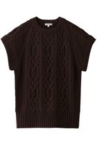 【ブラミンク/BLAMINK】のハンドケーブルニットベスト ダークブラウン|ID: prp329100004769268 ipo3291000000034544102