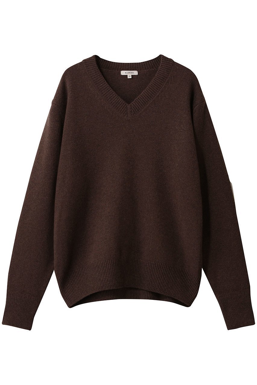 【ブラミンク/BLAMINK】の7GVネックニット インテリア・キッズ・メンズ・レディースファッション・服の通販 founy(ファニー) 　ファッション　Fashion　レディースファッション　Fashion for Women　トップス・カットソー　Cut & Sew Tops　ニット　Knit Tops & Sweaters　カジュアルプルオーバー・ニットトップス　Pullovers & Knit Tops / Casual Pullovers　Vネックトップス　V-Neck Tops / V-Cut Neckline Shirts　なめらか　Smooth, Silky Texture　バランス　Balance, Style Balance　ダークブラウン|ID: prp329100004769269 ipo3291000000035668310