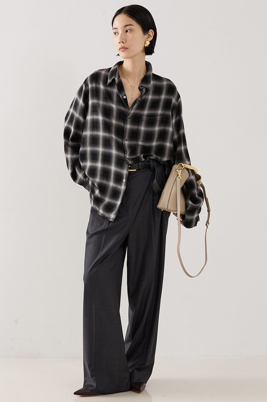 【ザ ストア バイ シー/THE STORE by C】の【REMI RELIEF】【別注】レーヨンツイルチェックシャツ 人気、トレンドファッション・服の通販 founy(ファニー) ファッション Fashion レディースファッション Fashion for Women トップス・カットソー Cut & Sew Tops シャツ・ブラウス・オフィスカジュアル Elegant Blouses & Button-Ups ウォッシュ Washed Finish カフス Cuff Design スリット Slit, Slit Detail スリーブ Sleeve, Long Sleeve / Short Sleeve チェック Check, Plaid, Tartan ドット Polka Dot, Dot Pattern ポケット Pocket, Pocket Detail ロング Long, Long-Length エレガント 上品 Elegant 別注 Limited Edition, Custom Order 新作・新入荷 New Arrivals / New In other-8|ID: prp329100004769273 ipo3291000000034544169