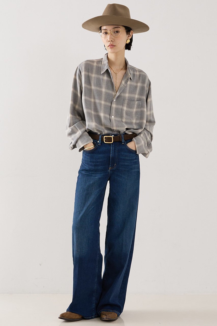 【ザ ストア バイ シー/THE STORE by C】の【REMI RELIEF】【別注】レーヨンツイルチェックシャツ 人気、トレンドファッション・服の通販 founy(ファニー) 　ファッション　Fashion　レディースファッション　Fashion for Women　トップス・カットソー　Cut & Sew Tops　シャツ・ブラウス・オフィスカジュアル　Elegant Blouses & Button-Ups　ウォッシュ　Washed Finish　カフス　Cuff Design　スリット　Slit, Slit Detail　スリーブ　Sleeve, Long Sleeve / Short Sleeve　チェック　Check, Plaid, Tartan　ドット　Polka Dot, Dot Pattern　ポケット　Pocket, Pocket Detail　ロング　Long, Long-Length　エレガント 上品　Elegant　別注　Limited Edition, Custom Order　other-3|ID: prp329100004769273 ipo3291000000035541746