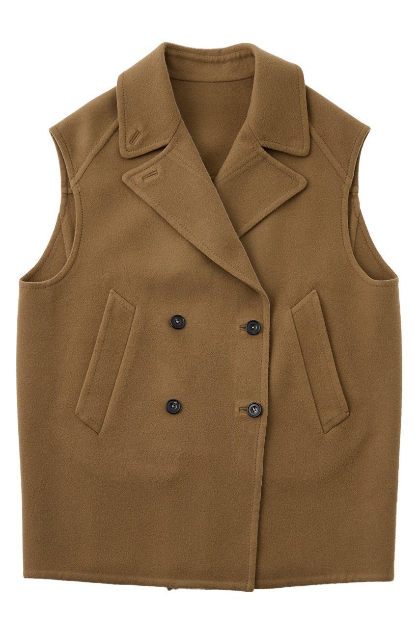 【ザ ストア バイ シー/THE STORE by C】の【COCUCA】リバーPコートベスト インテリア・キッズ・メンズ・レディースファッション・服の通販 founy(ファニー) 　ファッション　Fashion　レディースファッション　Fashion for Women　アウター　Coat / Outerwear Collection　コート・ロングコート・ピーコート　Long Coats, Peacoats & More　Pコート　Pea Coats　おすすめ　Recommended / Our Picks　ショート　Short, Short Length　ノースリーブ　Sleeveless, No-Sleeve　ベスト　Vest, Waistcoat　メルトン　Melton, Heavy Wool　ヨーク　Yoke, Yoke Design　ロング　Long, Long-Length　冬　Winter / This Winter　別注　Limited Edition, Custom Order　新作・新入荷　New Arrivals / New In　秋　Autumn　A/W・秋冬　Autumn/Winter　モカ|ID: prp329100004769274 ipo3291000000034544172