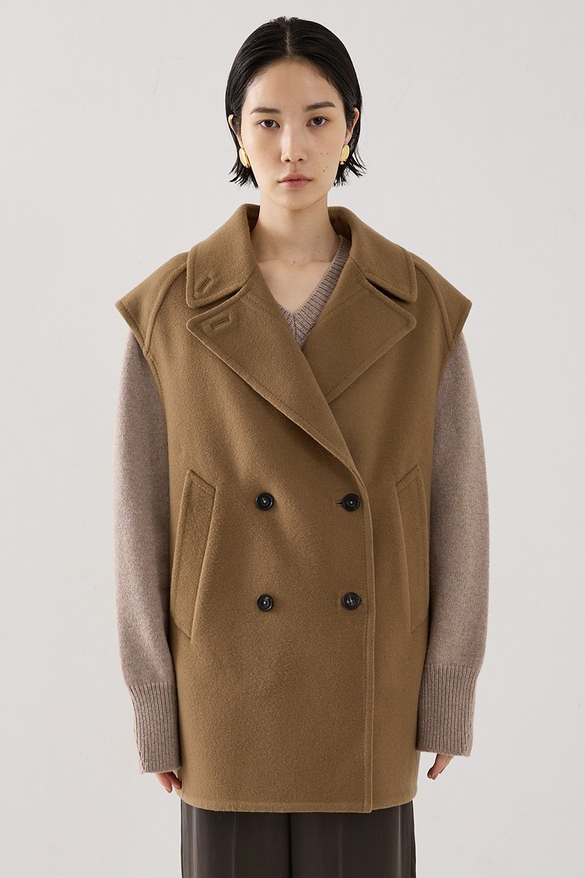 【ザ ストア バイ シー/THE STORE by C】の【COCUCA】リバーPコートベスト 人気、トレンドファッション・服の通販 founy(ファニー) 　ファッション　Fashion　レディースファッション　Fashion for Women　アウター　Coat / Outerwear Collection　コート・ロングコート・ピーコート　Long Coats, Peacoats & More　Pコート　Pea Coats　おすすめ　Recommended / Our Picks　ショート　Short, Short Length　ノースリーブ　Sleeveless, No-Sleeve　ベスト　Vest, Waistcoat　メルトン　Melton, Heavy Wool　ヨーク　Yoke, Yoke Design　ロング　Long, Long-Length　冬　Winter / This Winter　別注　Limited Edition, Custom Order　新作・新入荷　New Arrivals / New In　秋　Autumn　A/W・秋冬　Autumn/Winter　other-5|ID: prp329100004769274 ipo3291000000034544176