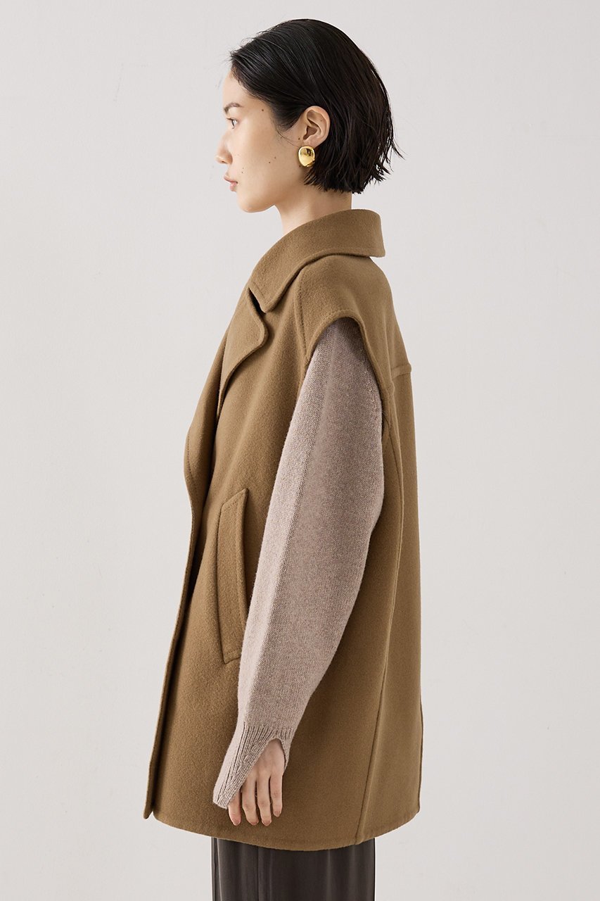 【ザ ストア バイ シー/THE STORE by C】の【COCUCA】リバーPコートベスト 人気、トレンドファッション・服の通販 founy(ファニー) 　ファッション　Fashion　レディースファッション　Fashion for Women　アウター　Coat / Outerwear Collection　コート・ロングコート・ピーコート　Long Coats, Peacoats & More　Pコート　Pea Coats　おすすめ　Recommended / Our Picks　ショート　Short, Short Length　ノースリーブ　Sleeveless, No-Sleeve　ベスト　Vest, Waistcoat　メルトン　Melton, Heavy Wool　ヨーク　Yoke, Yoke Design　ロング　Long, Long-Length　冬　Winter / This Winter　別注　Limited Edition, Custom Order　新作・新入荷　New Arrivals / New In　秋　Autumn　A/W・秋冬　Autumn/Winter　other-6|ID: prp329100004769274 ipo3291000000034544177