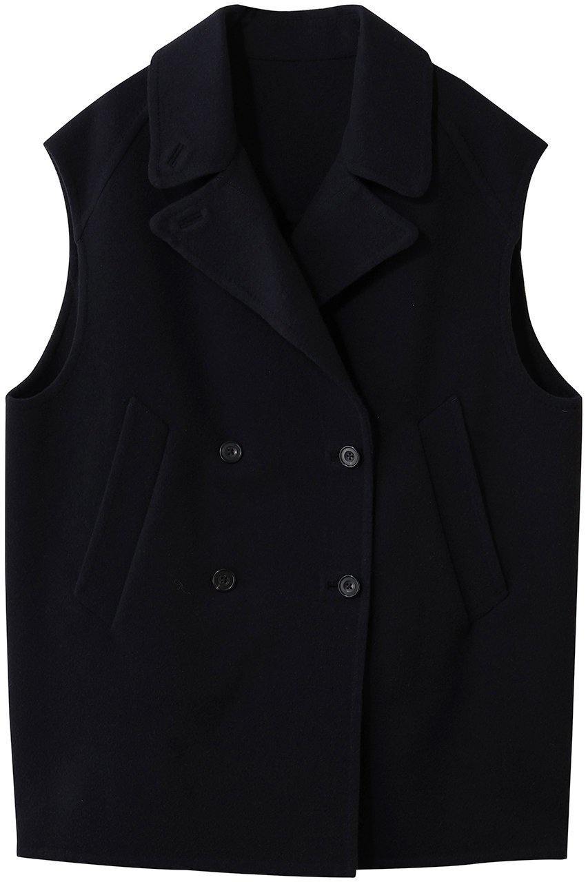 【ザ ストア バイ シー/THE STORE by C】の【COCUCA】リバーPコートベスト インテリア・キッズ・メンズ・レディースファッション・服の通販 founy(ファニー) 　ファッション　Fashion　レディースファッション　Fashion for Women　アウター　Coat / Outerwear Collection　コート・ロングコート・ピーコート　Long Coats, Peacoats & More　Pコート　Pea Coats　おすすめ　Recommended / Our Picks　ショート　Short, Short Length　ノースリーブ　Sleeveless, No-Sleeve　ベスト　Vest, Waistcoat　メルトン　Melton, Heavy Wool　ヨーク　Yoke, Yoke Design　ロング　Long, Long-Length　冬　Winter / This Winter　別注　Limited Edition, Custom Order　秋　Autumn　A/W・秋冬　Autumn/Winter　ダークネイビー|ID: prp329100004769274 ipo3291000000035772154