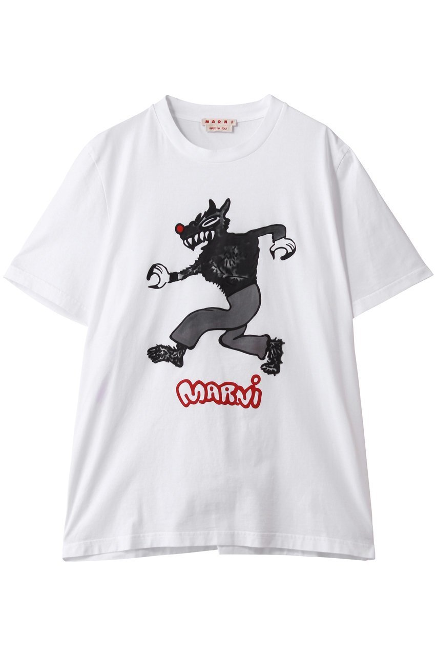 【マルニ/MARNI / MEN】の【MEN】ウルフプリントTシャツ インテリア・キッズ・メンズ・レディースファッション・服の通販 founy(ファニー) 　ファッション　Fashion　メンズファッション　Fashion for Men　トップス・カットソー　Cut & Sew Tops　メンズシャツ　Shirts　インナー　Innerwear　カーゴパンツ　Cargo Pants, Utility Pants　ショート　Short, Short Length　ジャケット　Jacket, Outerwear　スラックス　Slacks, Dress Pants　スリーブ　Sleeve, Long Sleeve / Short Sleeve　デニム　Denim, Jeans Material　プリント　Print, Printed Pattern　ロンドン　London Style, British Inspired　新作・新入荷　New Arrivals / New In　リリーホワイト|ID: prp329100004769277 ipo3291000000034544199