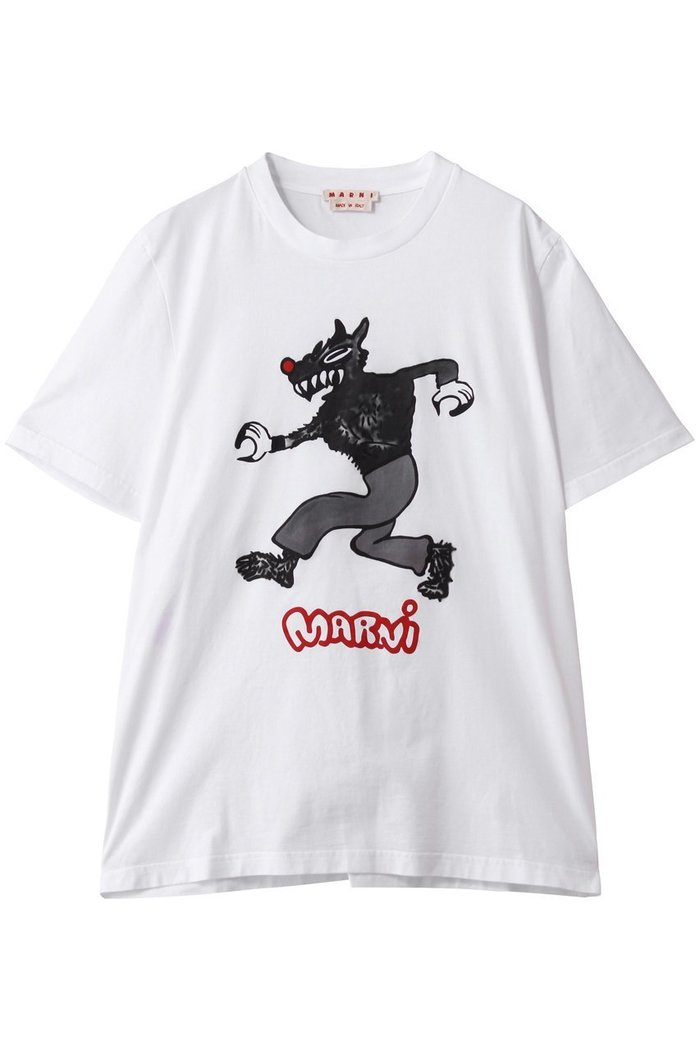 【マルニ/MARNI / MEN】の【MEN】ウルフプリントTシャツ インテリア・キッズ・メンズ・レディースファッション・服の通販 founy(ファニー) https://founy.com/ ファッション Fashion メンズファッション Fashion for Men トップス・カットソー Cut & Sew Tops メンズシャツ Shirts インナー Innerwear カーゴパンツ Cargo Pants, Utility Pants ショート Short, Short Length ジャケット Jacket, Outerwear スラックス Slacks, Dress Pants スリーブ Sleeve, Long Sleeve / Short Sleeve デニム Denim, Jeans Material プリント Print, Printed Pattern ロンドン London Style, British Inspired |ID: prp329100004769277 ipo3291000000035772188